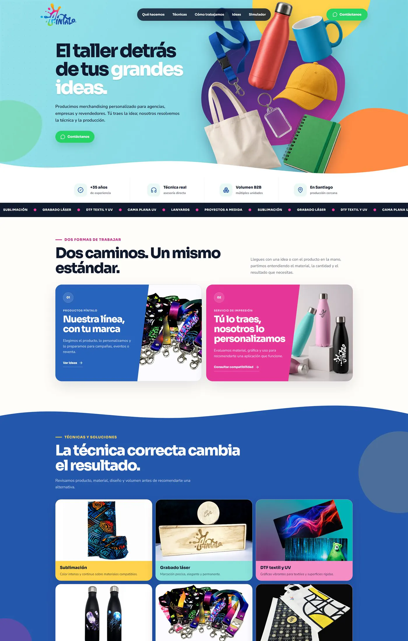 Captura del proyecto web de Píntalo
